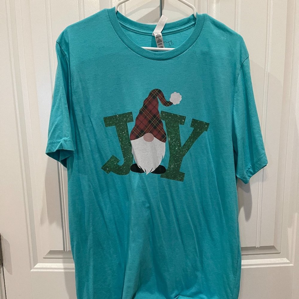 Teal Holiday Gnome T-Shirt-NWOT